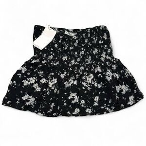 Bershka Floral Black Skirt